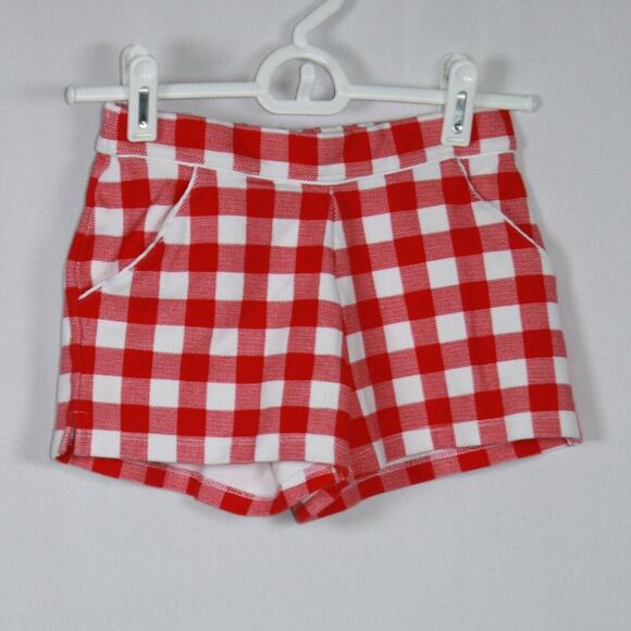 Janie and Jack Red & White Checkered Shorts Size 7 - Picture 2 of 5